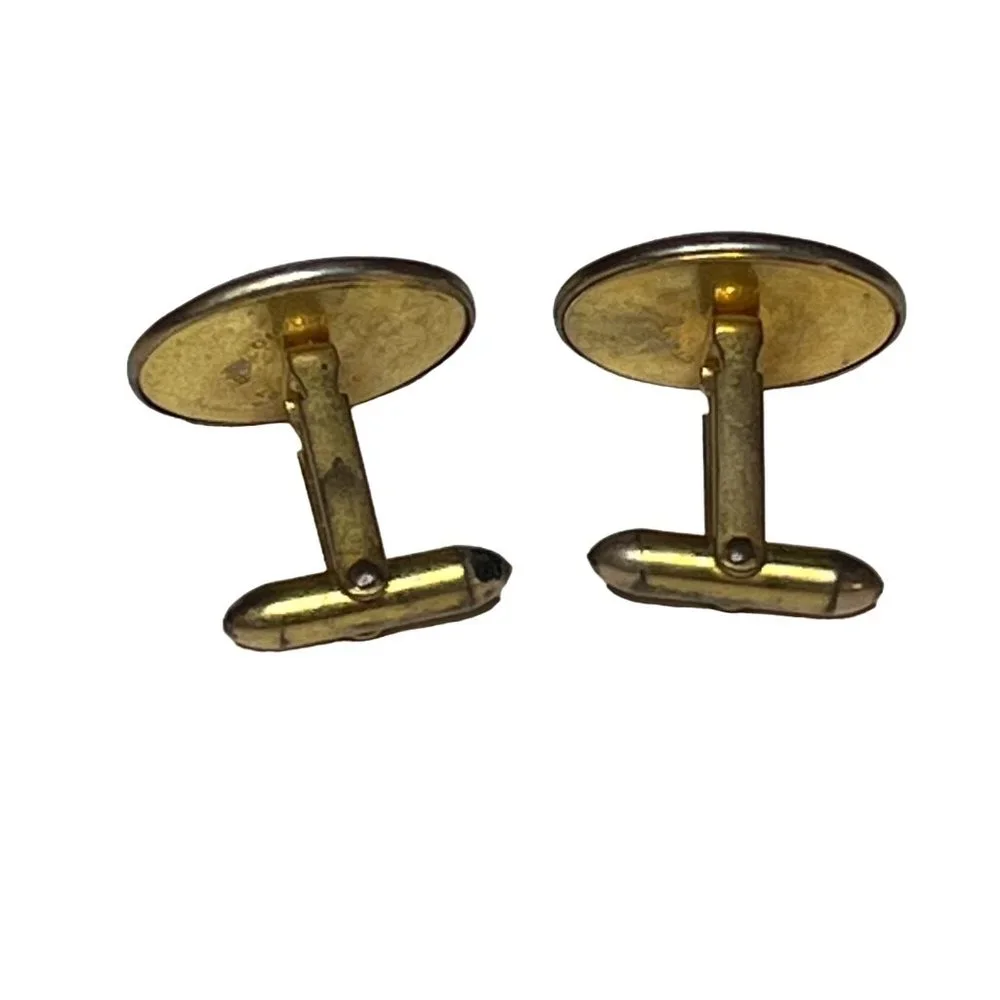 Vintage Gold-Tone Correct Quality Oval Cufflinks